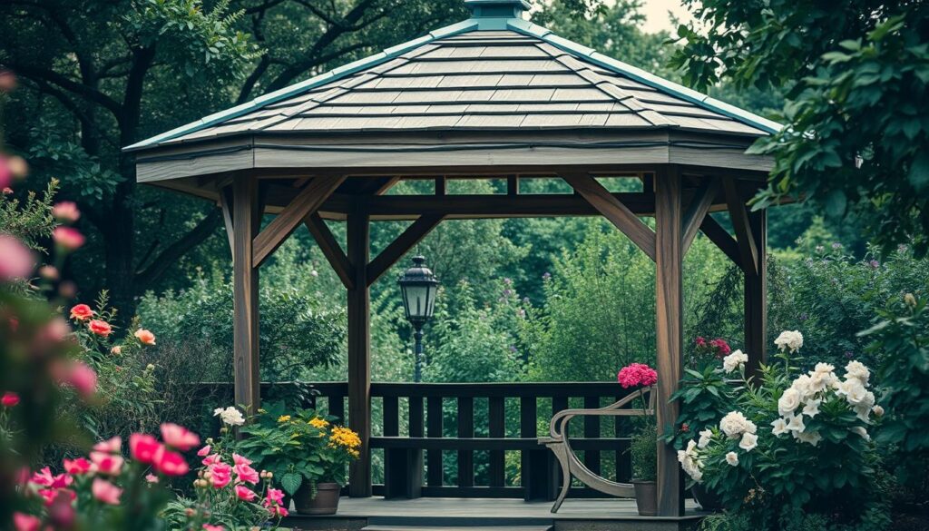 overkapping voor een kleine tuin met regenbescherming